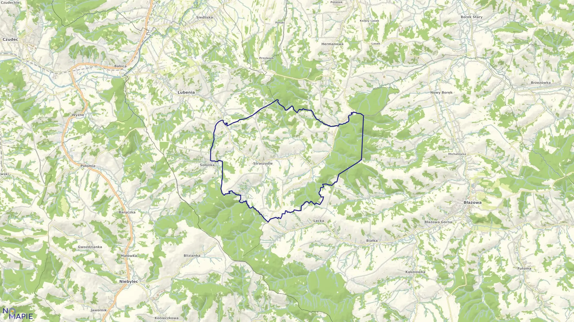 Mapa obrębu Straszydle w gminie Lubenia